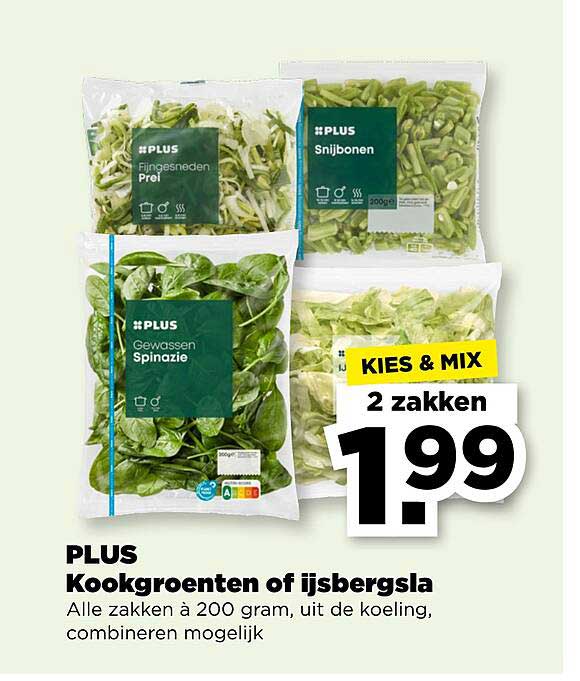 PLUS Kookgroenten of ijsbergsla