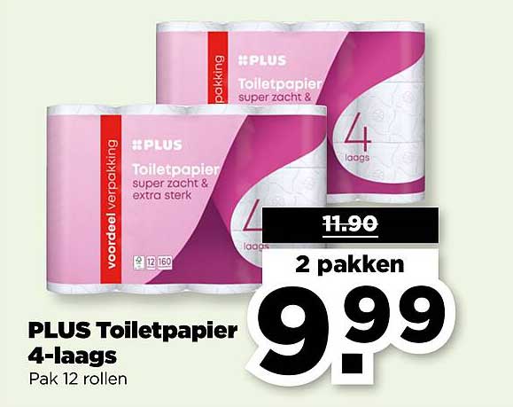 PLUS Toiletpapier 4-laags