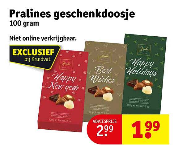 Pralines geschenkdoosje