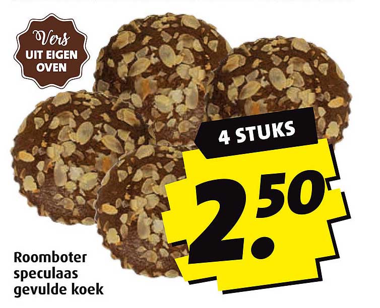 Roomboter speculaas gevulde koek