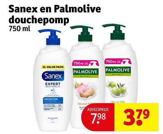 Sanex en Palmolive douchepomp