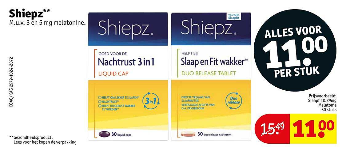 Shiepz Nachttrust 3 in 1 Liquid Cap of Shiepz Slaap en Fit wakker Duo Release Tablet