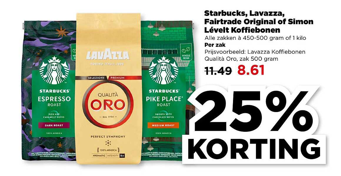 Starbucks, Lavazza, Fairtrade Original of Simon Lévelt Koffiebonen