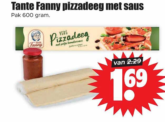 Tante Fanny pizzadeeg met saus