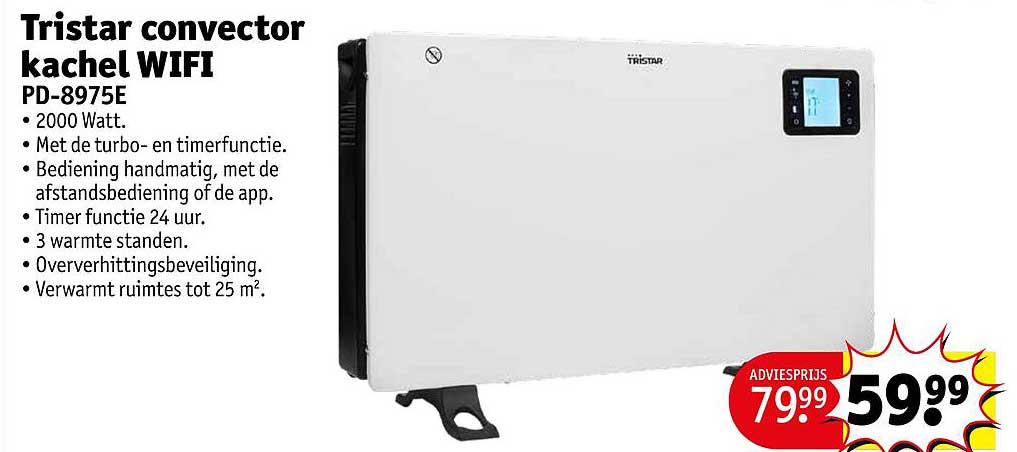 Tristar convector kachel WIFI