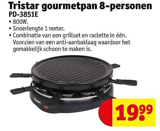 Tristar gourmetpan 8-personen