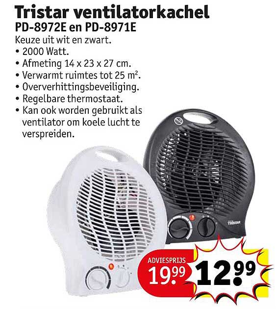 Tristar ventilatorkachel PD-8972E en PD-8971E