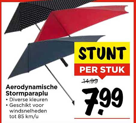 Aerodynamische Stormparaplu