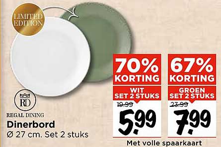 Dinerbord Ø 27 cm. Set 2 stuks