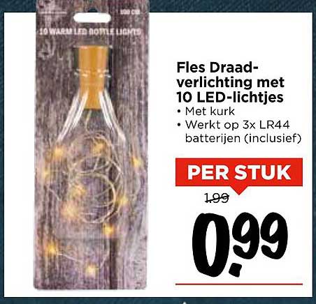 Fles Draadverlichting met 10 LED-lampjes