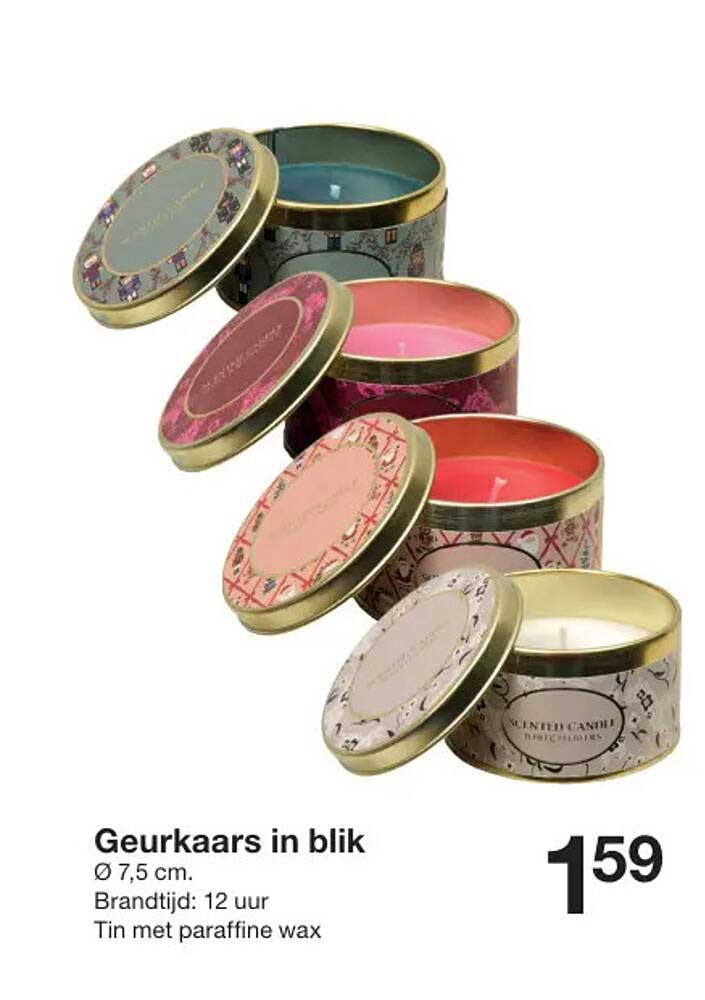 Geurkaars in blikk