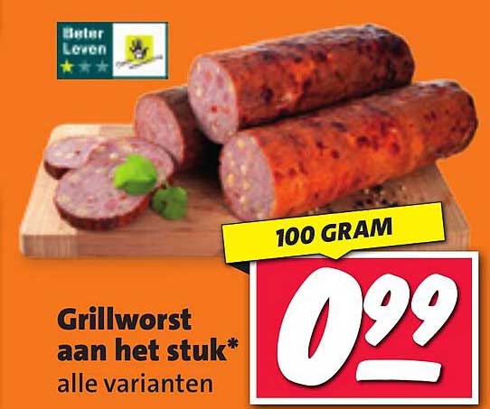 Grillworst aan het stuk* alle varianten