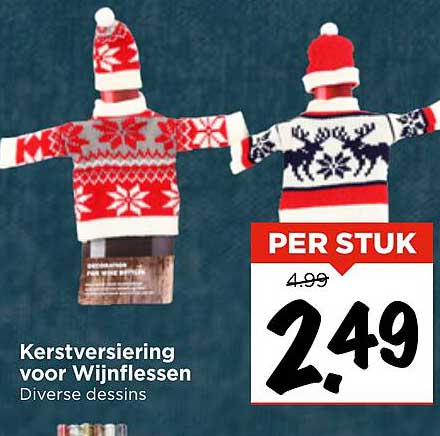 Kerstversiering voor Wijnflessen