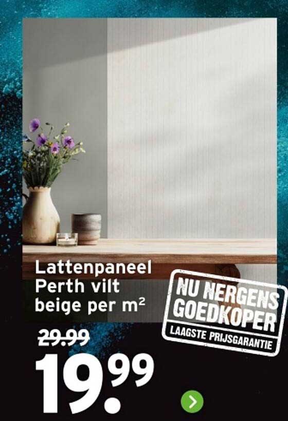 Lattenpaneel Perth vilt beige per m²