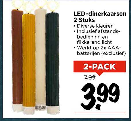 LED-dinerkaarsen 2 Stuks