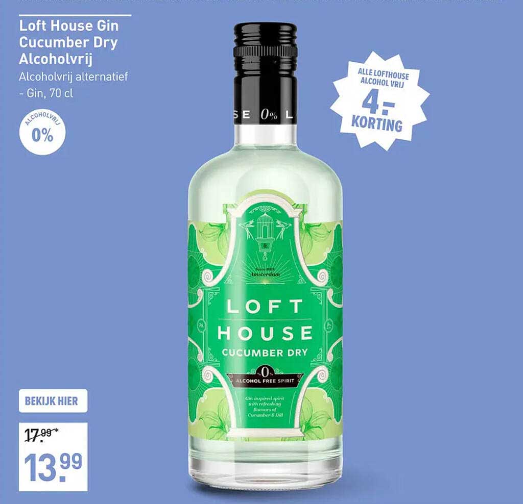 Loft House Gin Cucumber Dry Alcoholvrij