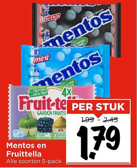 Mentos en Fruitella