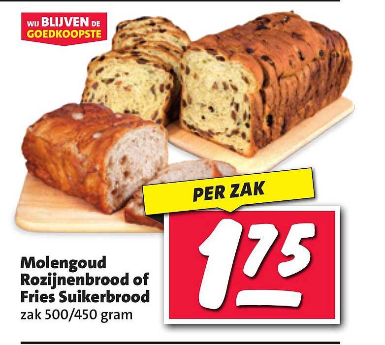 Molengoud Rozijnenbrood of Fries Suikerbrood