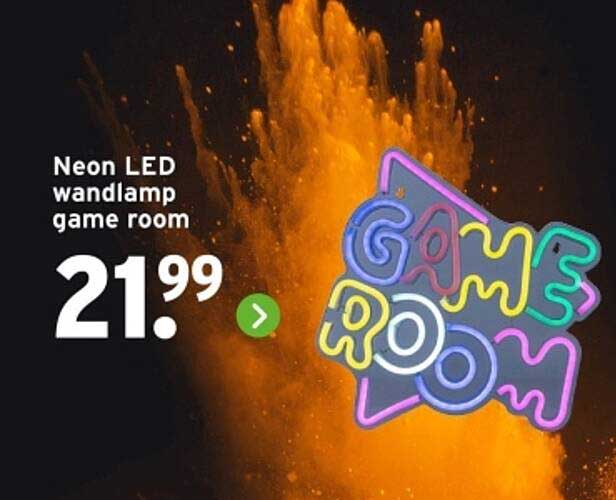 Neon LED wandlamp game room