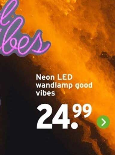 Neon LED wandlamp good vibes