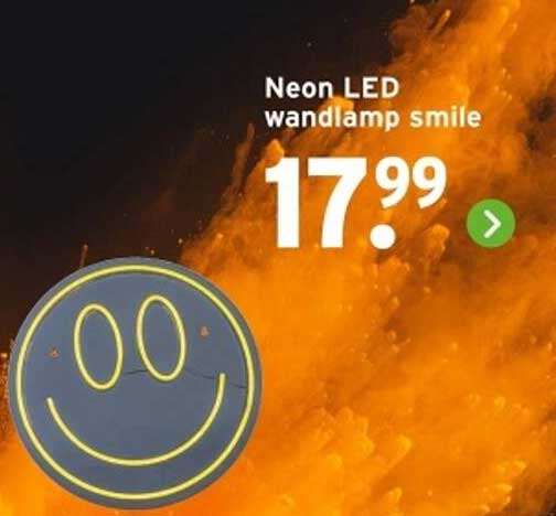 Neon LED wandlamp smile