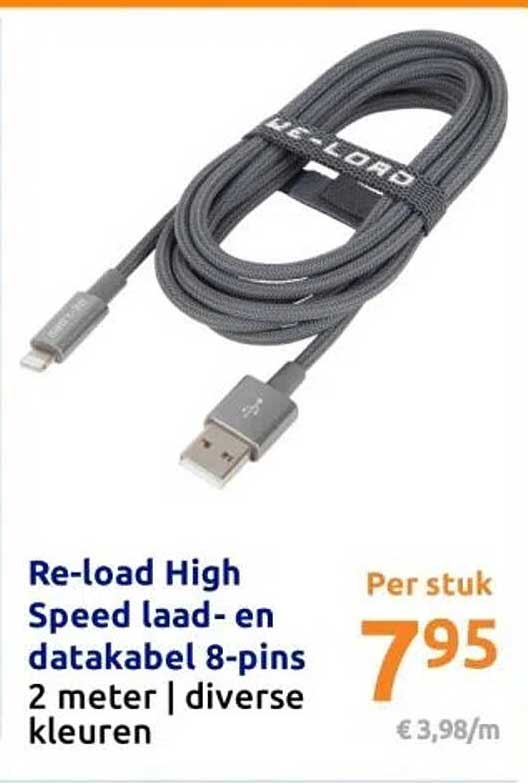 Re-load High Speed laad- en datakabel 8-pins