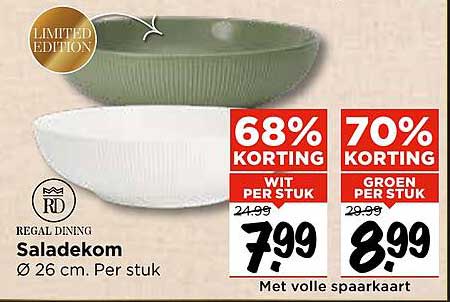 Saladekom Ø 26 cm. Per stuk