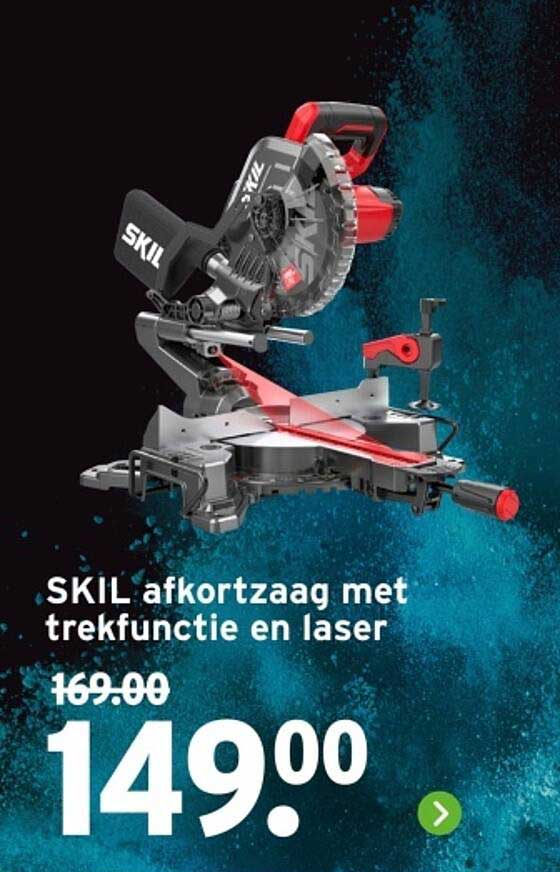 SKIL afkortzaag met trekfunctie en laser