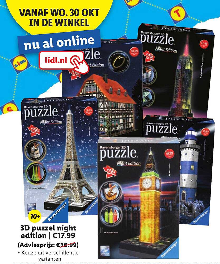 3D puzzel night edition