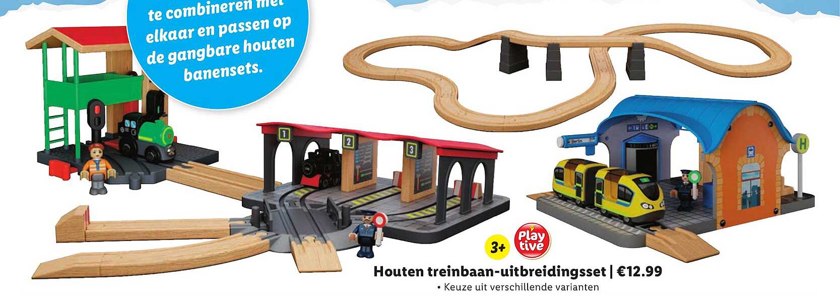 Houten treinenbaan-uitbreidingsset