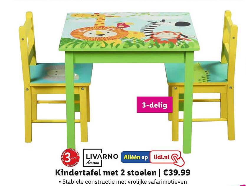 Kindertafel met 2 stoelen