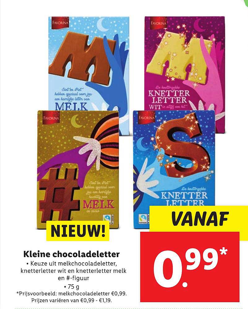 Kleine chocoladeletter