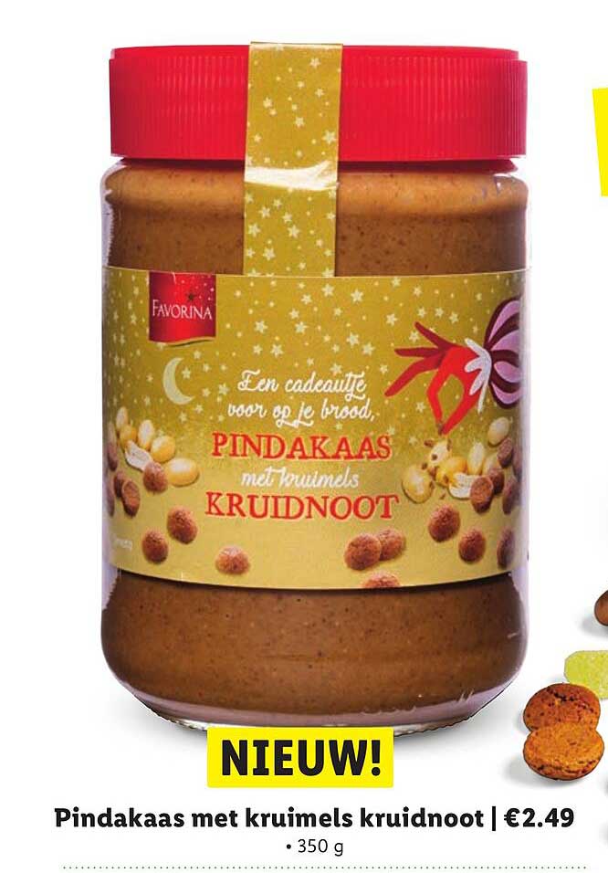 Pindakaas met kruimels kruidnoot