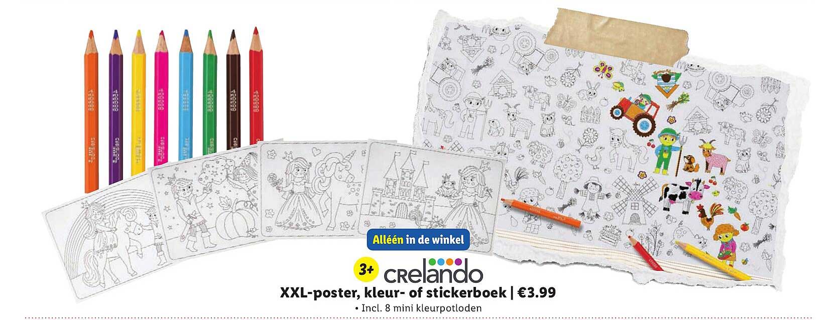 XXL-poster, kleur- of stickerboek