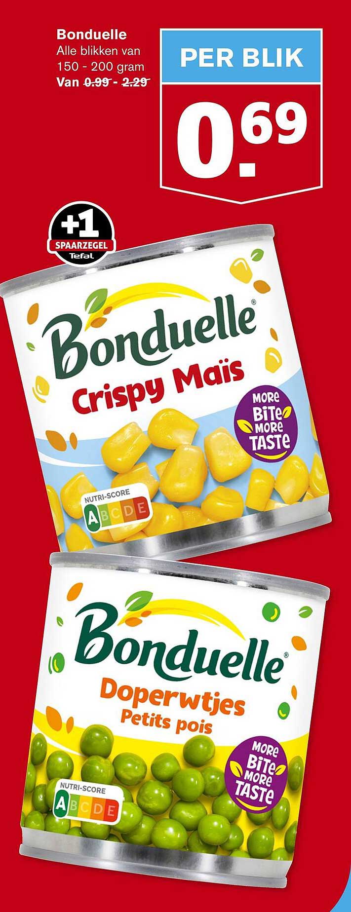 Bonduelle Crispy Maïs  
Bonduelle Doperwtjes