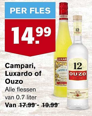 Campari, Luxardo of Ouzo