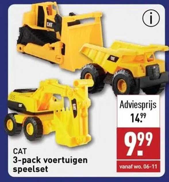 CAT 3-pack voertuigen speelset