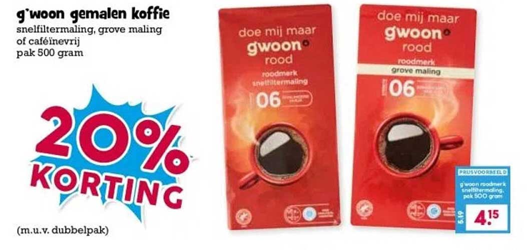 g'woon gemalen koffie