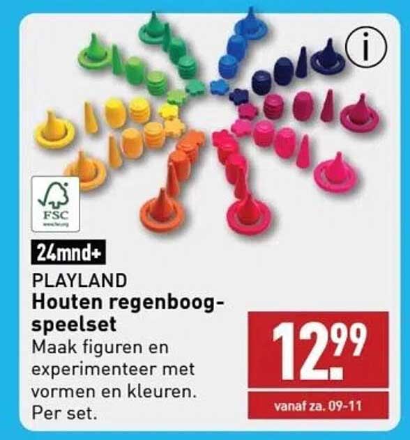 PLAYLAND Houten regenboog-speelset