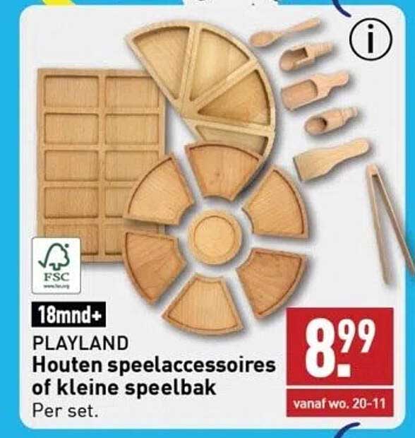 PLAYLAND Houten speelaccessoires of kleine speelbak