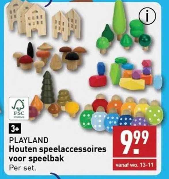 PLAYLAND Houten speelaccessoires voor speelbak