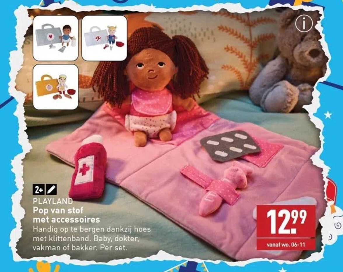 PLAYLAND Pop van stof met accessoires