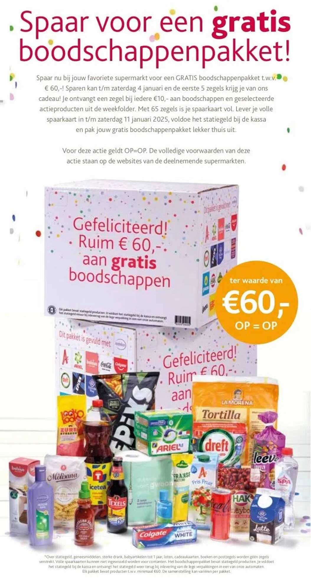 Spaar voor een gratis boodschappenpakket!