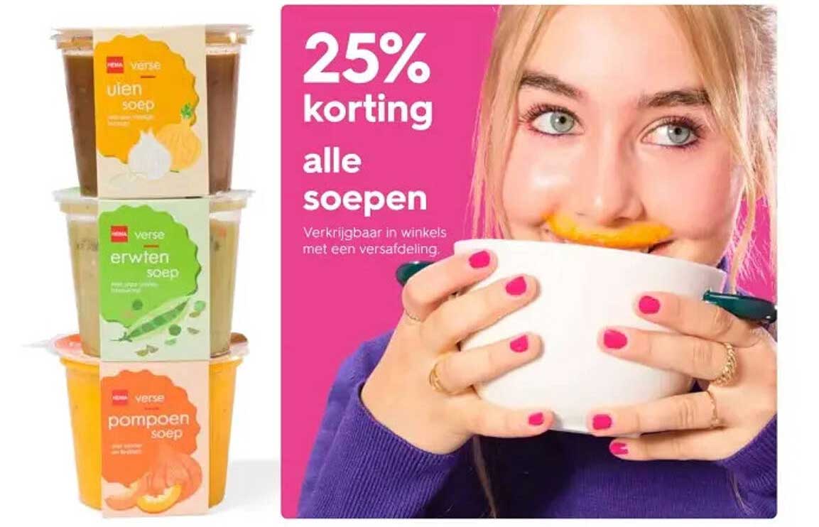 25% korting alle soepen