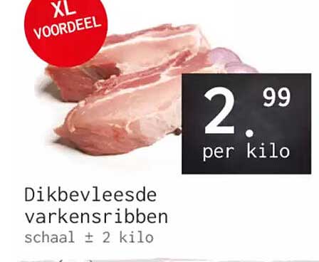 Dikbeveleese varkensribben