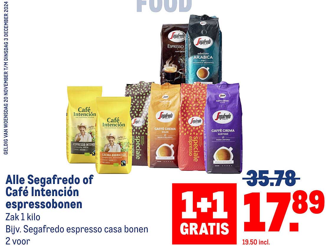 Alle Segafredo of Café Intención espressobonen