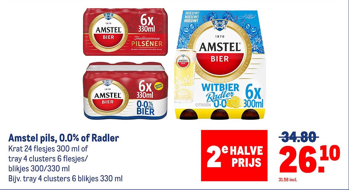 Amstel pils, 0.0% of Radler