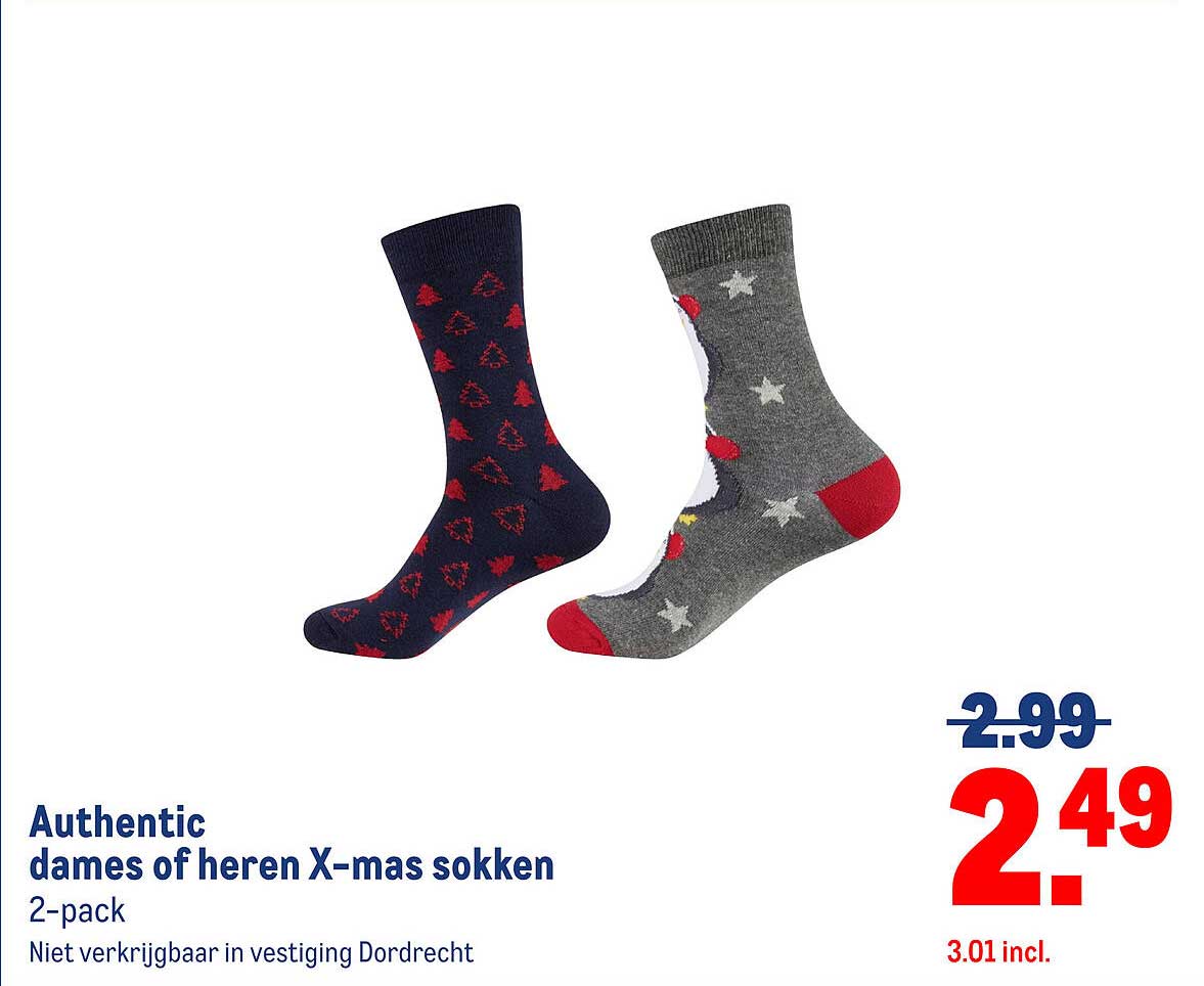 Authentic dames of heren X-mas sokken