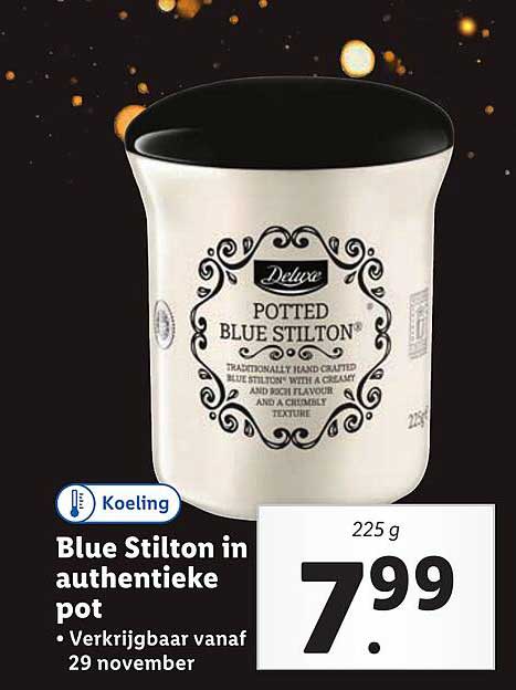 Blue Stilton in authentieke pot