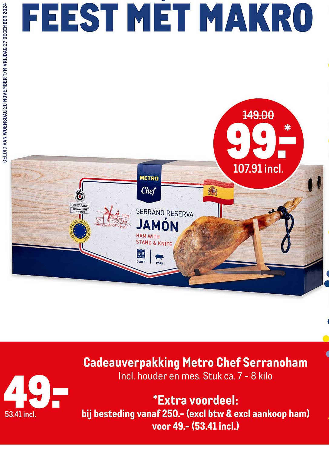 Cadeauverpakking Metro Chef Serranoham